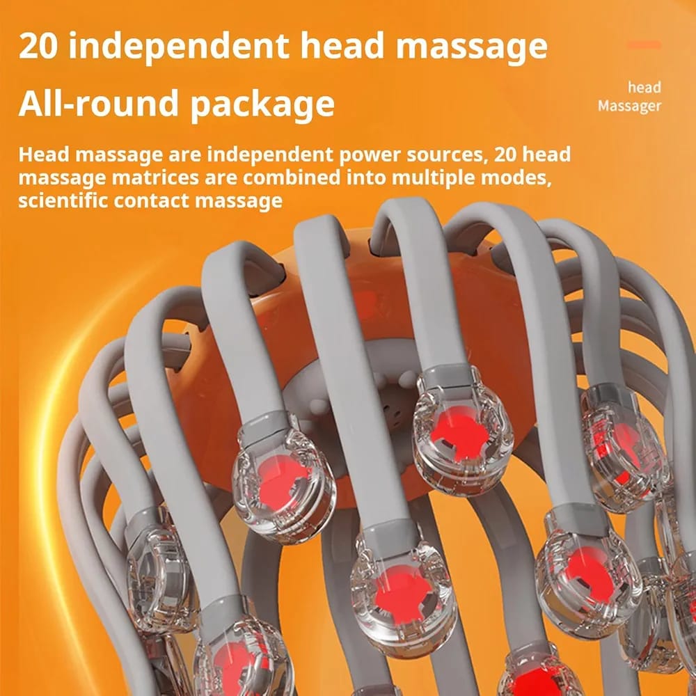Electric Head Massager 20-Claw Octopus Scalp Relaxation & Sleep Acupoint Decompression Instrument