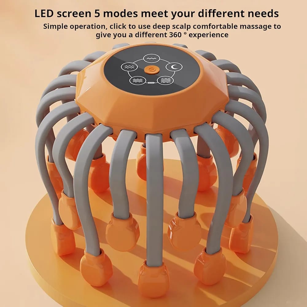 Electric Head Massager 20-Claw Octopus Scalp Relaxation & Sleep Acupoint Decompression Instrument