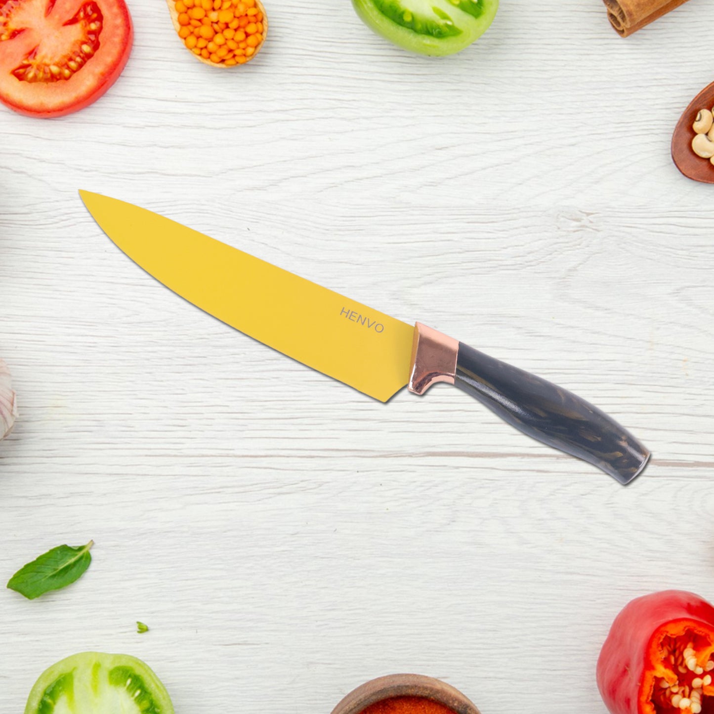 6 Pcs Professional Kitchen Knife Set With Chef Knives Cleaver Peeler  Scissors