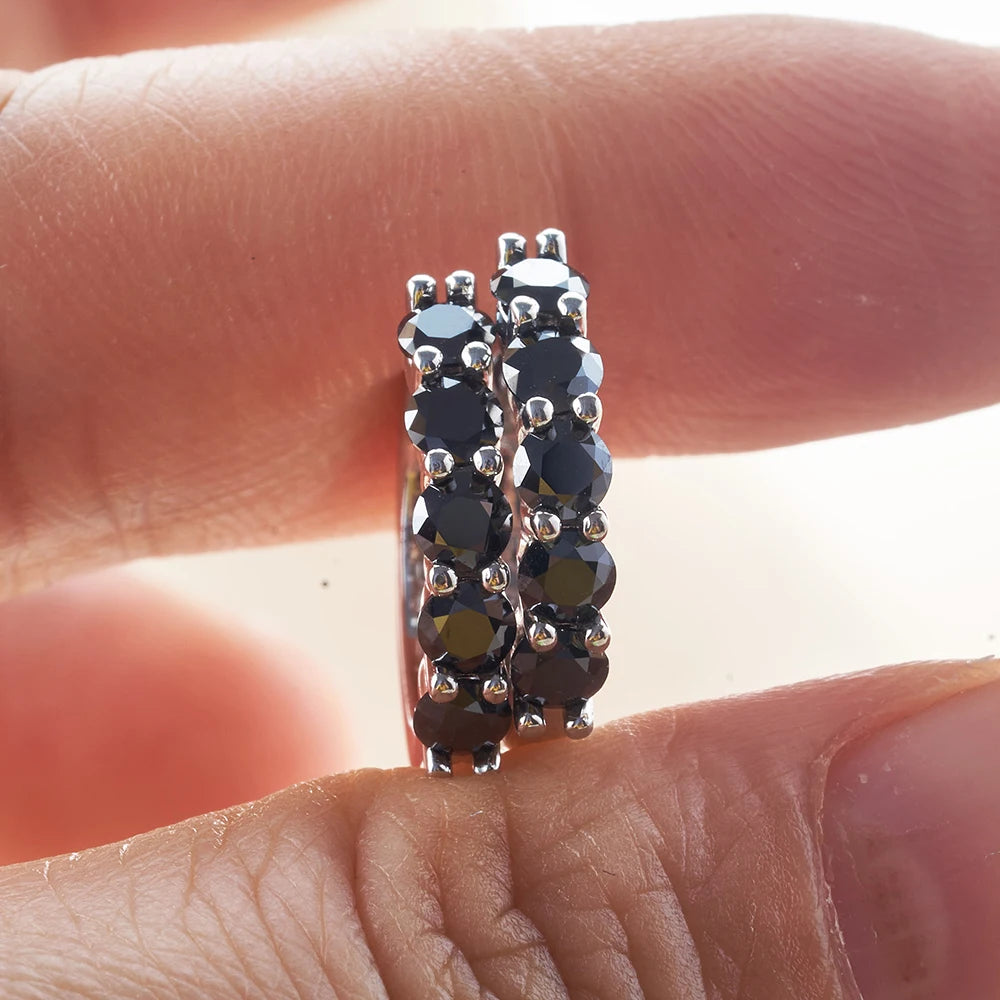 JoyceJelly 925 Sterling Silver Moissanite Diamond Ear Studs 1CT/2CT Round Cut Ear-Hooks Women's Earrings Wedding Fine Jewelry