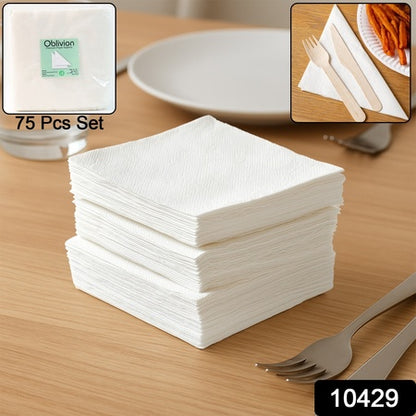 Soft  Absorbent Disposable Tissue Napkins   Paper (75 Pc)