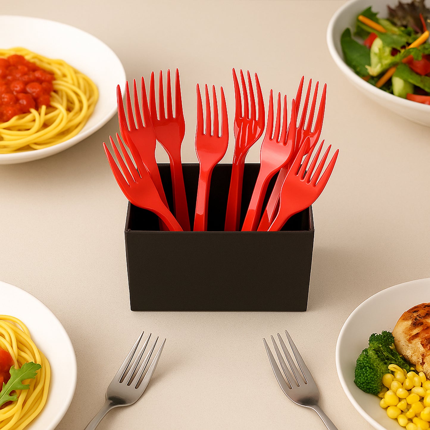Premium Disposable Plastic Forks (1 Pc)