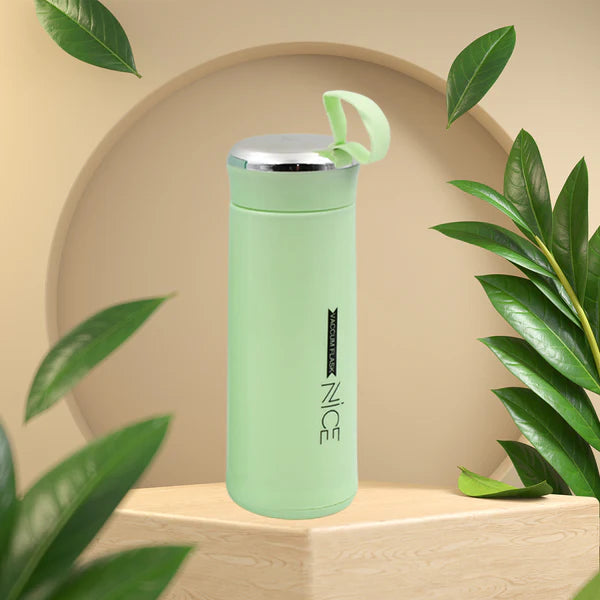 Water Bottle 400ml Leak Proof Glass Water Bottle With Daily Water Intake For Gym And Children Nice Bottle (1 Pc  Light Green Color)